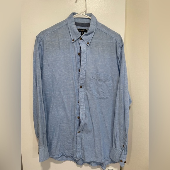 Club Room — blue chambray button down shirt - Picture 2 of 2